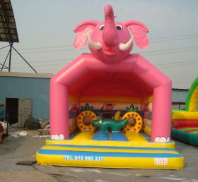 T2-398 ピンクの象の空気入りトランポリン