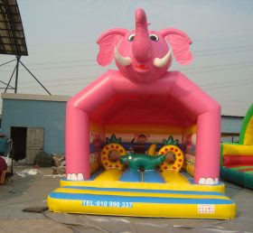 T2-2532 ピンクの象の空気入りトランポリン
